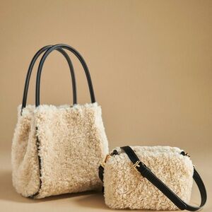 Anthropologie Sherpa Fleece Slouchy Tote
